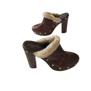 Jeffrey tyler "cyler" heeled mules, women’s size 9B